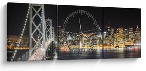 Slika Brooklyn mostova i New Yorka (sa satom) (90x30 cm)