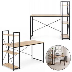 Radni stol – s policom, 120×60 cm, crni, STL24JBR