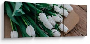 Slika buketa bijelih tulipana (sa satom) (90x30 cm)