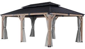 Orlando Premium drvena vrtna sjenica 3,6 x 6 m CoverTech siva