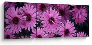 Slika ružičastog cvijeća (sa satom) (90x30 cm)