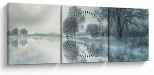 Slika zimske prirode (sa satom) (90x30 cm)