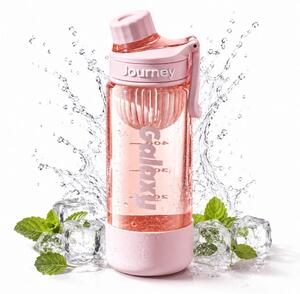 Boca za vodu – s ručkom, s mjerilom, 8 cm, 800 ml, roza