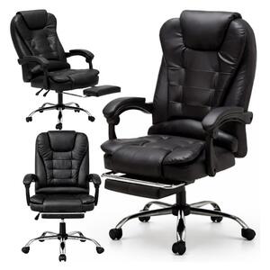 Uredska stolica – Boss, s naslonom za noge, 68×58×34 cm, crna