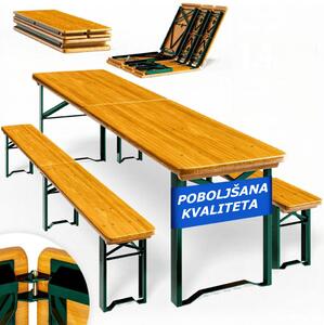 Pivski set MAXI, sklopivi, 220 cm, prirodna smeđa Jurhan
