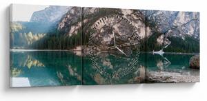 Slika planinskog jezera (sa satom) (90x30 cm)