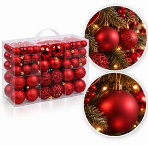 Kuglice za bor – set od 100 kom, 35×23×12 cm, crvene