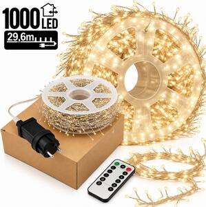 Božićne lampice – 1000 LED, za unutra i van, 19,7×15×5 cm, bijele