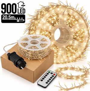 Božićne lampice – 900 LED, za unutra i van, 19,7×15×5 cm, bijele