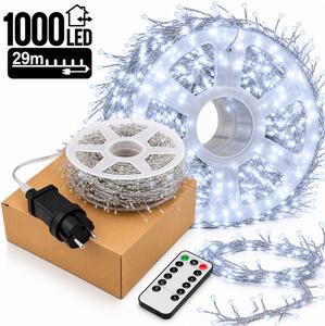 Božićne lampice – 1000 LED, za unutra i van, 19,7×15×5 cm, bijele, LAMP70