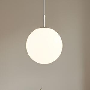 Lindby visilica Marike, Ø 30 cm, bijela, staklo, kugla, E27, prigušiva, Bijela, Dnevni boravak/blagovaonica, Staklo, Metak