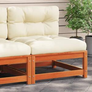 VidaXL Vrtna sofa bez naslona za ruke s jastucima smeđa od borovine
