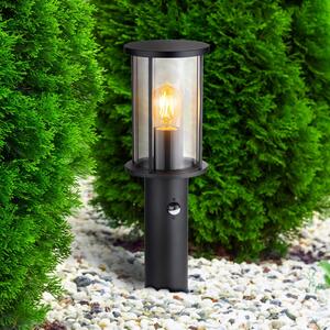 Globo Podna lampa Gracey, crna, s senzorom, 45 cm, IP54, E27, prigušiva, Crno, Metal