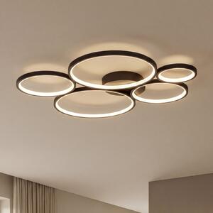 Trio Lighting Rondo LED stropna svjetiljka, mat crna, prigušiva, Crno, Dnevni boravak/blagovaonica, Metal