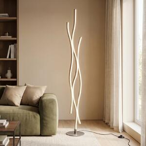 Trio Lighting Blaze LED podna svjetiljka s dimerom, CCT, aluminij, prigušiva, Metalik, Dnevni boravak/blagovaonica, Metal