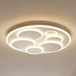 FISCHER & HONSEL LED stropna svjetiljka Dots, bijela, Ø 50 cm, metal/akril, CCT, prigušiva, Bijela, Dnevni boravak/blagovaonica, Metal