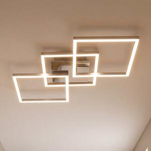 Briloner LED stropna svjetiljka Frame step-dim krom-aluminij 76x37cm, prigušiva, Metalik, Dnevni boravak/blagovaonica, Metal, Stropni kvadrat izravno