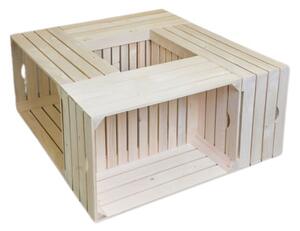 ATMOWOOD Drveni sanduci stolić za kavu 84 x 39 x 84 cm