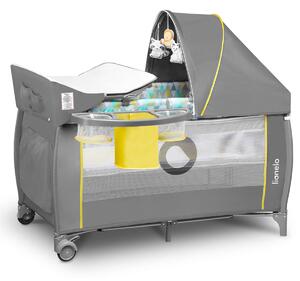 Lionelo travel cot yellow scandi siva žuta