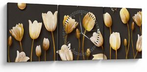 Slika - Tulipani - apstrakcija (sa satom) (90x30 cm)