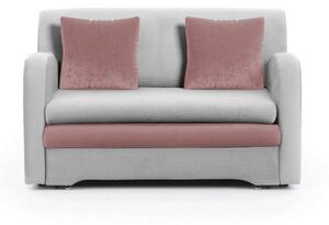 Ružičasta/svijetlo siva baršunasti sklopiva sofa 130 cm Ario – ELTAP