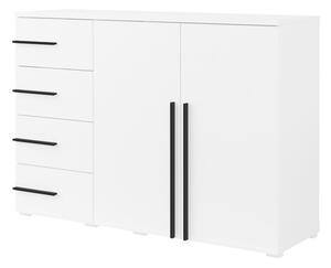 Komoda Austin AY106Crna, Bijela, S ladicama i vratima, 94x134x40cm