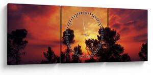 Slika zalaska sunca (sa satom) (90x30 cm)