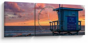 Slika plaže Santa Monica (sa satom) (90x30 cm)