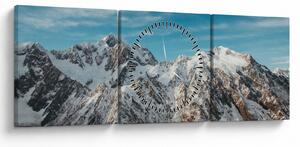 Slika snježnih vrhova, Fiordland (sa satom) (90x30 cm)