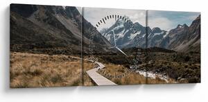 Slika - Šetnica u dolini planine Mt. Cook (sa satom) (90x30 cm)