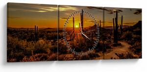Slika - Kraj dana u pustinji Arizona (sa satom) (90x30 cm)