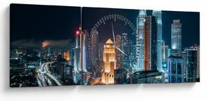 Slika - Noć u Kuala Lumpuru (sa satom) (90x30 cm)