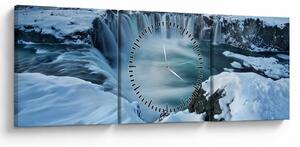 Slika - Vodopad bogova, Island (sa satom) (90x30 cm)