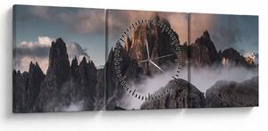 Slika - Talijanski Dolomiti skriveni u magli (sa satom) (90x30 cm)