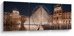 Slika - Louvre noću (sa satom) (90x30 cm)