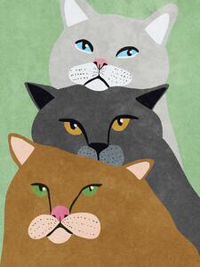 Ilustracija Cat Trio, Raissa Oltmanns, (30 x 40 cm)