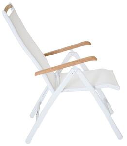Vrtna stolica Dallas 718109x56x76cm, Svijetlo drvo, Bijela, Metal