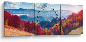 Slika šarenog jesenjeg krajolika (sa satom) (90x30 cm)