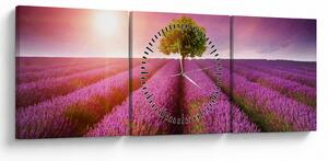 Slika polja s lavandom (sa satom) (90x30 cm)