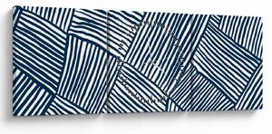 Slika - 3D linije (sa satom) (90x30 cm)