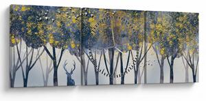 Slika jelena u šumi (sa satom) (90x30 cm)