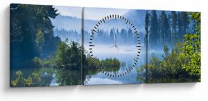 Slika planinskog jezera (sa satom) (90x30 cm)