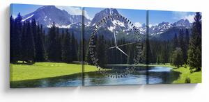 Slika - Snježni planinski vrhovi (sa satom) (90x30 cm)