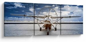 Slika motornog zrakoplova (sa satom) (90x30 cm)