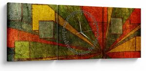 Slika geometrijske apstrakcije (sa satom) (90x30 cm)