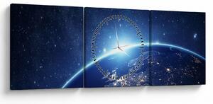 Slika planete Zemlje (sa satom) (90x30 cm)