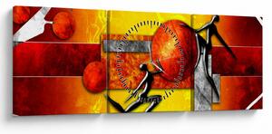 Slika -Naslikan prikaz čovječanstva (sa satom) (90x30 cm)