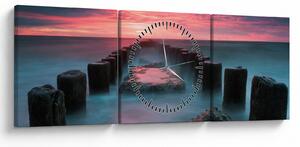 Slika - Stijene u moru (sa satom) (90x30 cm)