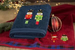 Pamučni božićni ručnik crvene boje s kositrenim vojnicima Šírka: 50 cm | Dĺžka: 90 cm
