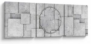 Slika - Apstrakcija betonskih pločica (sa satom) (90x30 cm)